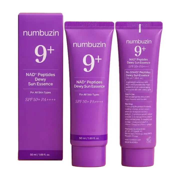 اسنس ضدآفتاب بي رنگ شبنمی صورت،دورچشم نامبوزین SPF 50 مدل حاوی پپتاید No.9 محافظ در برابر اشعه UVA و UVB مناسب براي انواع پوست حجم ٥٠ ميلي ليتر (کپی)