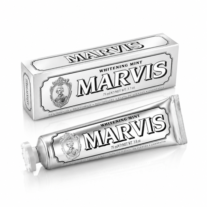 خمیردندان سفیدکننده مارویس Marvis Whitening Mint Toothpaste | خمیردندان سفیدکننده و پاک‌کننده لکه‌های سطحی دندان | کمک به حفظ سفیدی و درخشندگی دندان‌ها | با طعم نعناع | حجم 85m (کپی)