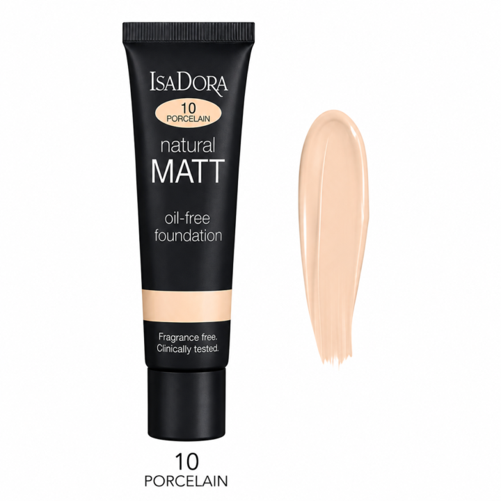 کرم‌پودر ایزادورا Isadora No Compromise Lightweight Matte Foundation بدون چربی | کرم‌پودر مات و سبک با پوشش بالا | ایجاد جلوه یکدست و طبیعی روی پوست | شماره رنگ 10