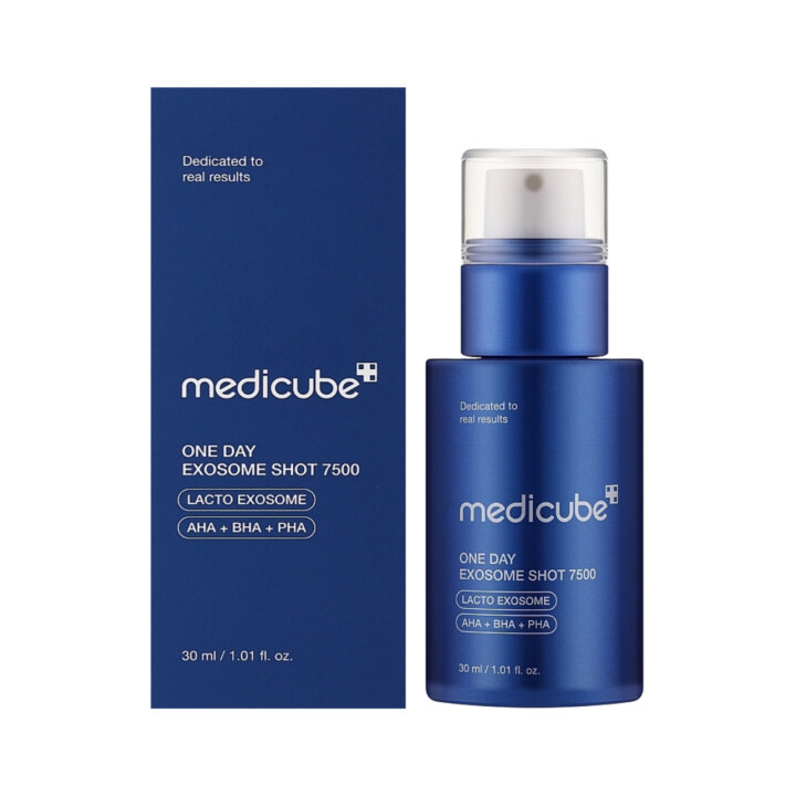 آمپول اگزوزوم شات مدیکیوب Medicube Exosome Shot 7500 | آمپول کنترل منافذ و لایه بردار مدی کیوب ONE DAY EXOSOME SHOT|حجم 30 میلی لیتر
