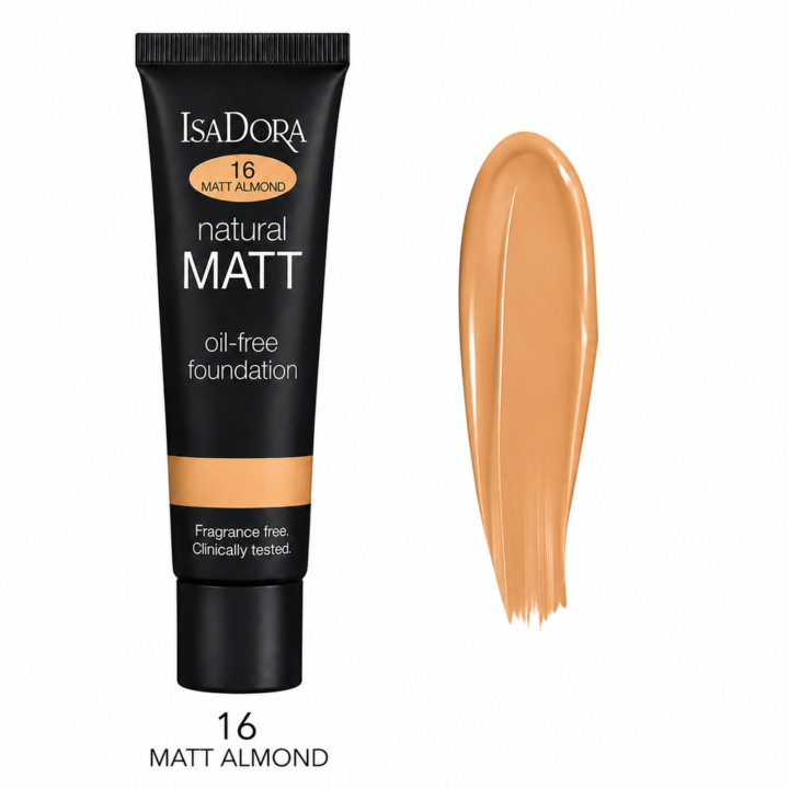 کرم‌پودر ایزادورا Isadora No Compromise Lightweight Matte Foundation بدون چربی | کرم‌پودر مات و سبک با پوششبالا | ایجاد جلوه یکدست و طبیعی روی پوست | شماره رنگ 16