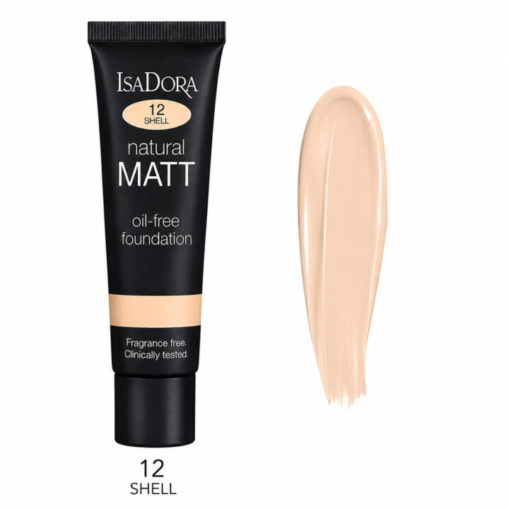 کرم‌پودر ایزادورا Isadora No Compromise Lightweight Matte Foundation بدون چربی | کرم‌پودر مات و سبک با پوششبالا | ایجاد جلوه یکدست و طبیعی روی پوست | شماره رنگ 12