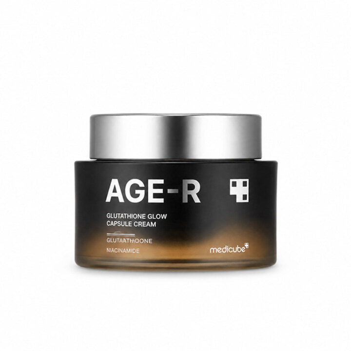 کرم کپسولی لیفتینگ و جوانساز مدیکیوب Medicube AGE-R Glutathione Glow Capsule Cream | کرم روشن‌کننده، آبرسان و سفت‌کننده پوست | کمک به افزایش درخشندگی، یکنواختی رنگ و قوام پوست | مناسب روتین مراقبت