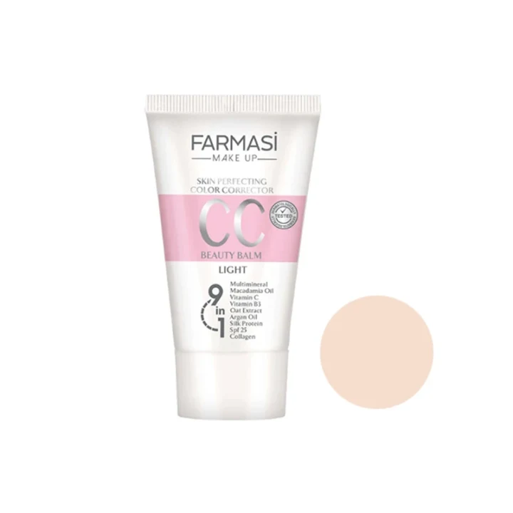 کرم CC فارماسی شماره 1 Farmasi CC Cream | کرم CC اصلاح‌کننده رنگ پوست | کمک به یکنواخت شدن تناژ پوست و ایجاد پوشش طبیعی | مناسب آرایش روزانه | شماره رنگ 01