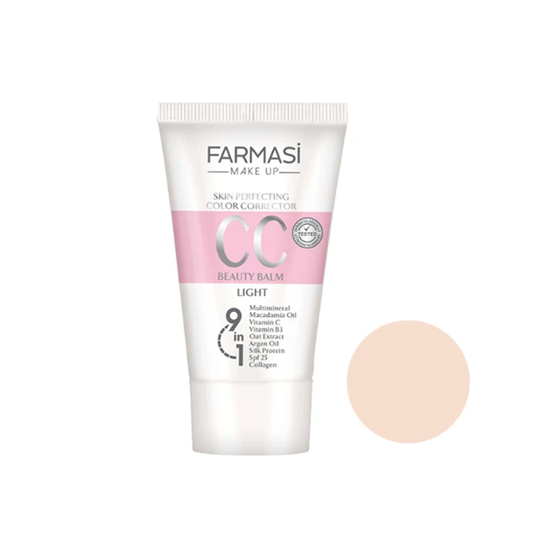 کرم CC فارماسی شماره 1 Farmasi CC Cream | کرم CC اصلاح‌کننده رنگ پوست | کمک به یکنواخت شدن تناژ پوست و ایجاد پوشش طبیعی | مناسب آرایش روزانه | شماره رنگ 01