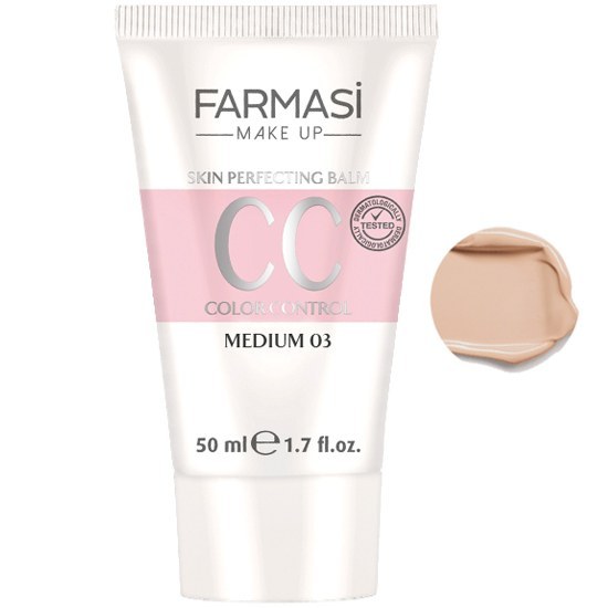 کرم CC فارماسی شماره 3 Farmasi CC Cream | کرم CC اصلاح‌کننده رنگ پوست | کمک به یکنواخت شدن تناژ پوست و ایجاد پوشش طبیعی | مناسب آرایش روزانه | شماره رنگ 03