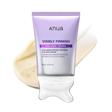 کرم ضد چروک و لیفت کلاژن ساز گواشا آنوا Anua حجم 80 میل همراه با اپلیکاتور گواشا-Anua Collagen Retinol Refining Gua Sha Cream