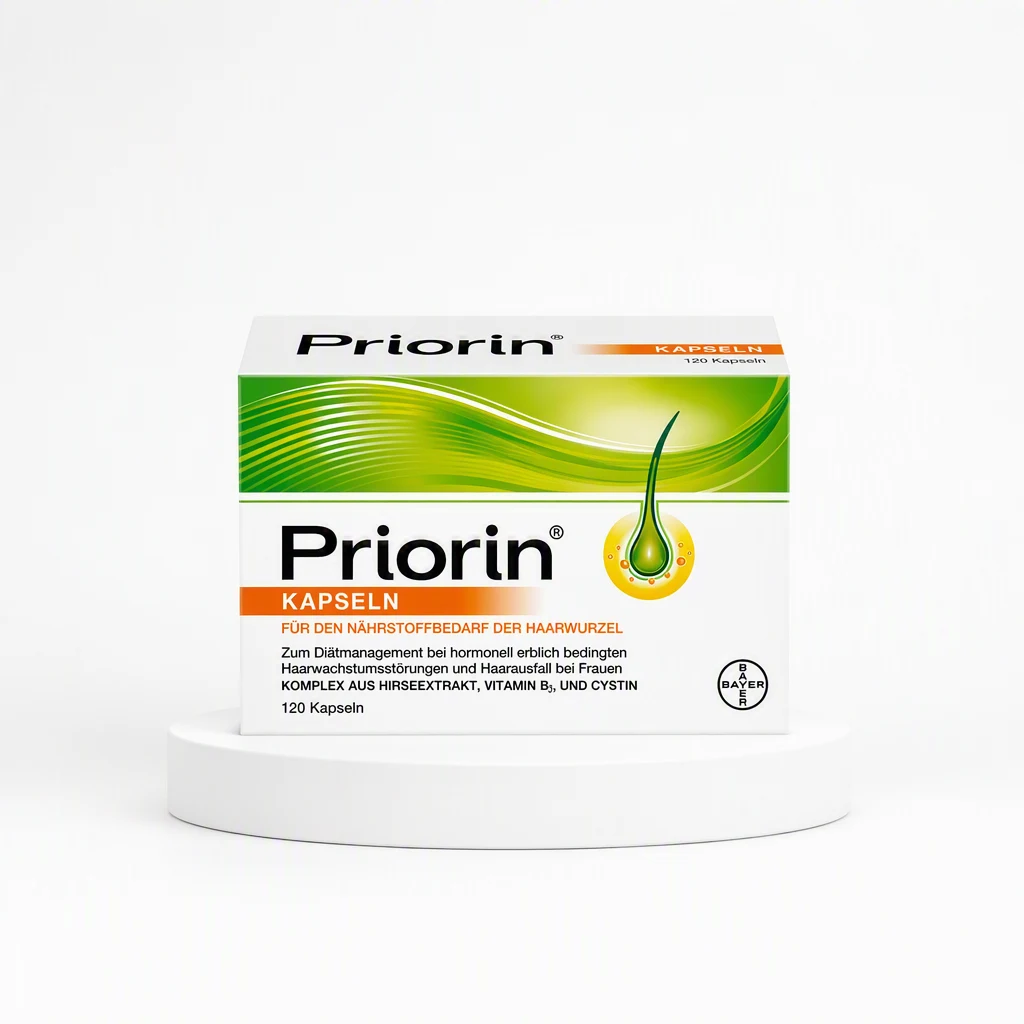 مکمل تقویت و ضد ریزش مو پریورین بایر آلمان Priorin BAYER Capsules | مکمل تقویت و تغذیه مو | حاوی ترکیبات مغذی برای حمایت از سلامت و رشد مو | بسته 270 عددی