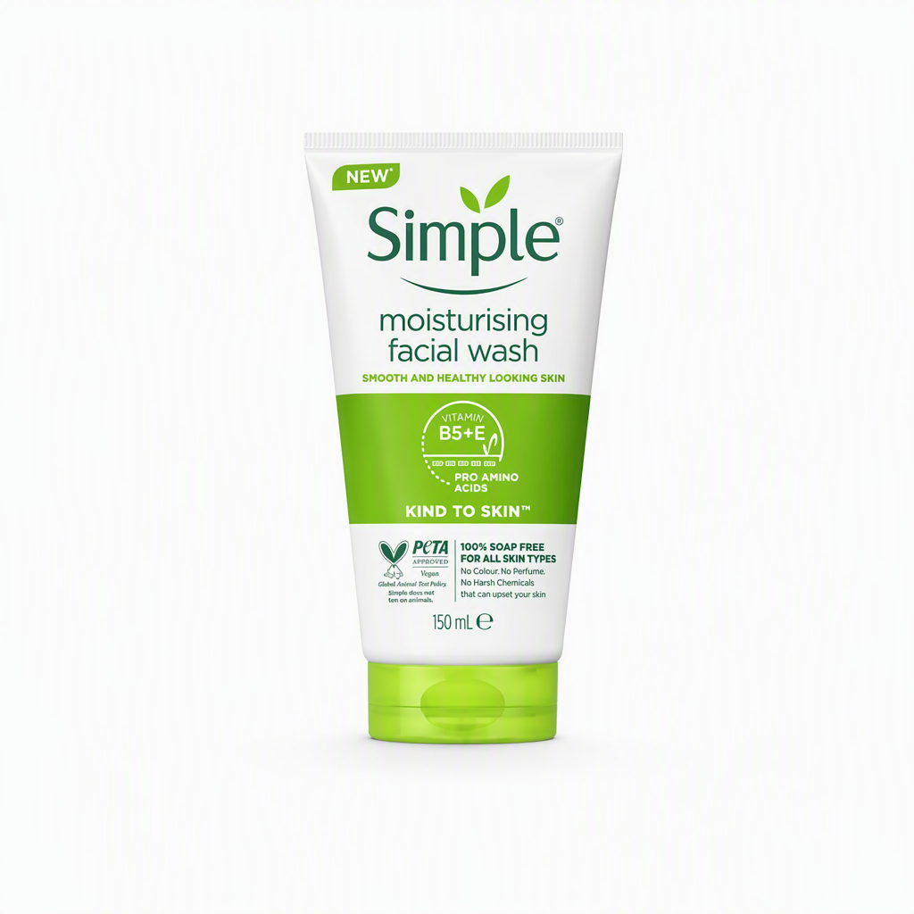 ژل شست‌وشوی صورت سیمپل Simple Kind to Skin Moisturising Facial Wash | شوینده ملایم و آبرسان روزانه | مناسب پوست خشک و حساس | پاکسازی پوست بدون ایجاد خشکی و کشیدگی