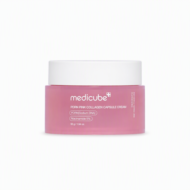 کرم کلاژن کپسولی PDRN مدیکیوب |Medicube PDRN Pink Collagen Capsule Cream کمک به کاهش ظاهر خطوط و افزایش نرمی و شادابی پوست | حجم 55 گرم